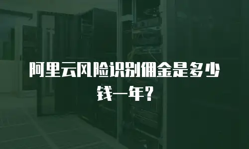 阿里云风险识别佣金是多少钱一年？