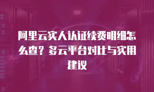 阿里云实人认证续费明细怎么查？多云平台对比与实用建议