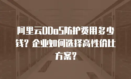 阿里云DDoS防护费用多少钱？企业如何选择高性价比方案？