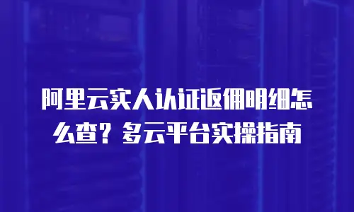 阿里云实人认证返佣明细怎么查？多云平台实操指南