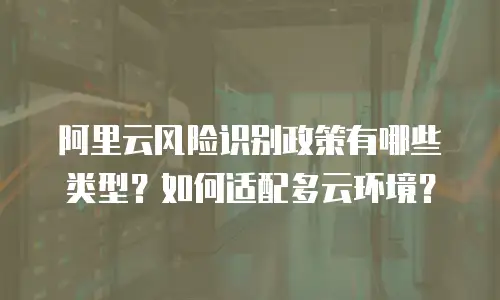 阿里云风险识别政策有哪些类型？如何适配多云环境？