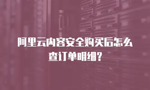 阿里云内容安全购买后怎么查订单明细？