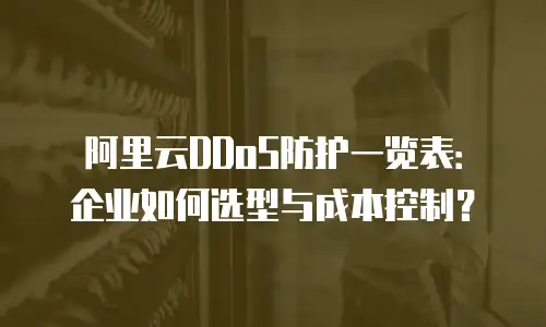 阿里云DDoS防护一览表：企业如何选型与成本控制？