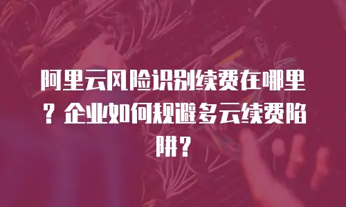 阿里云风险识别续费在哪里？企业如何规避多云续费陷阱？