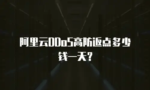 阿里云DDoS高防返点多少钱一天？