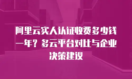 阿里云实人认证收费多少钱一年？多云平台对比与企业决策建议