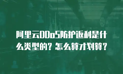 阿里云DDoS防护返利是什么类型的？怎么算才划算？