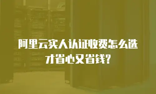 阿里云实人认证收费怎么选才省心又省钱？