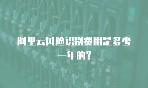 阿里云风险识别费用是多少一年的？