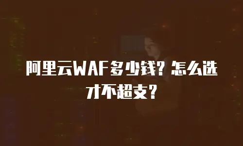 阿里云WAF多少钱？怎么选才不超支？