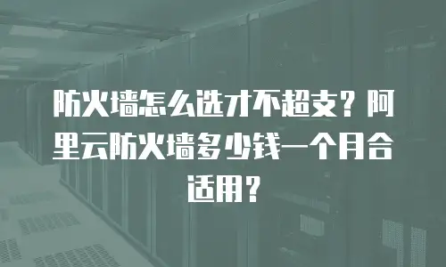 防火墙怎么选才不超支？阿里云防火墙多少钱一个月合适用？