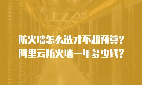防火墙怎么选才不超预算？阿里云防火墙一年多少钱？