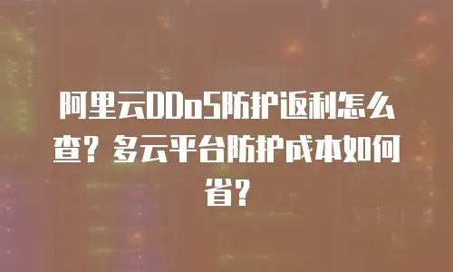 阿里云DDoS防护返利怎么查？多云平台防护成本如何省？