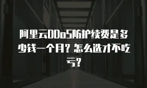阿里云DDoS防护续费是多少钱一个月？怎么选才不吃亏？