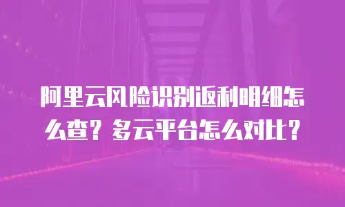 阿里云风险识别返利明细怎么查？多云平台怎么对比？