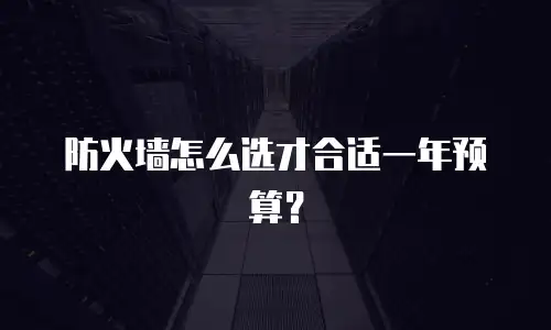 防火墙怎么选才合适一年预算？