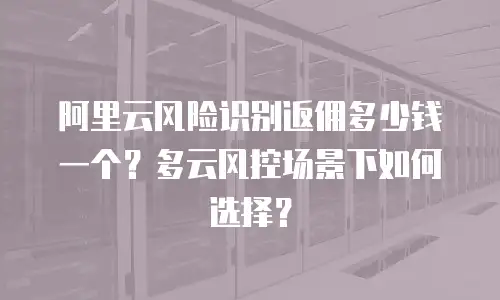 阿里云风险识别返佣多少钱一个？多云风控场景下如何选择？