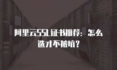 阿里云SSL证书推荐：怎么选才不被坑？