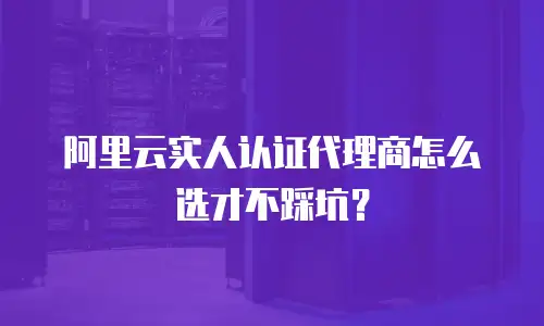 阿里云实人认证代理商怎么选才不踩坑？