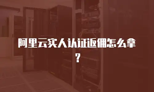阿里云实人认证返佣怎么拿？
