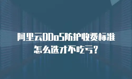 阿里云DDoS防护收费标准怎么选才不吃亏？