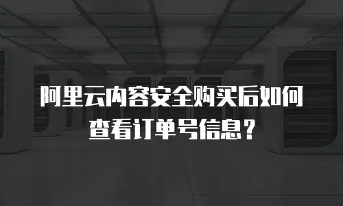 阿里云内容安全购买后如何查看订单号信息？