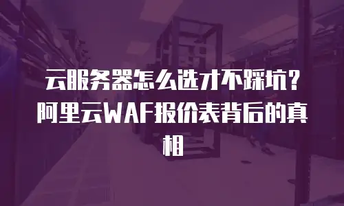 云服务器怎么选才不踩坑？阿里云WAF报价表背后的真相