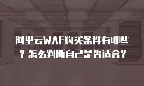 阿里云WAF购买条件有哪些？怎么判断自己是否适合？