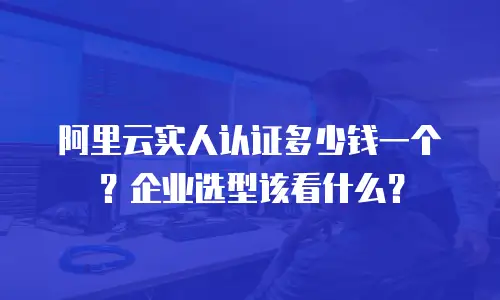 阿里云实人认证多少钱一个？企业选型该看什么？