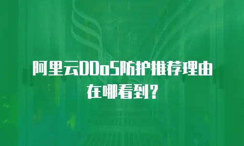 阿里云DDoS防护推荐理由在哪看到？