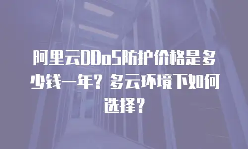 阿里云DDoS防护价格是多少钱一年？多云环境下如何选择？
