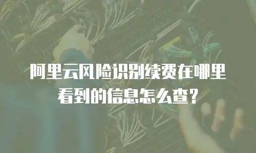 阿里云风险识别续费在哪里看到的信息怎么查？