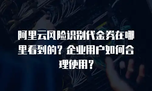 阿里云风险识别代金券在哪里看到的？企业用户如何合理使用？