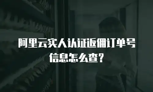 阿里云实人认证返佣订单号信息怎么查？