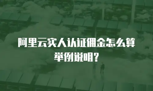 阿里云实人认证佣金怎么算举例说明？