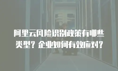 阿里云风险识别政策有哪些类型？企业如何有效应对？
