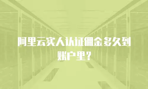 阿里云实人认证佣金多久到账户里？