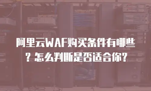 阿里云WAF购买条件有哪些？怎么判断是否适合你？