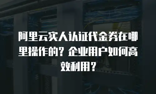 阿里云实人认证代金券在哪里操作的？企业用户如何高效利用？