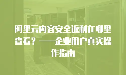 阿里云内容安全返利在哪里查看？——企业用户真实操作指南