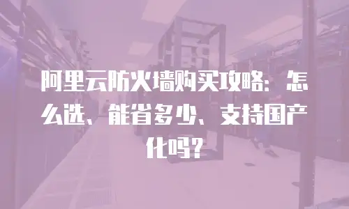 阿里云防火墙购买攻略：怎么选、能省多少、支持国产化吗？