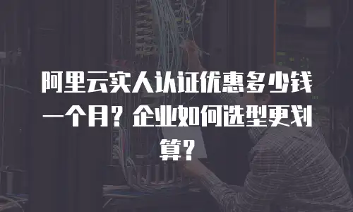 阿里云实人认证优惠多少钱一个月？企业如何选型更划算？
