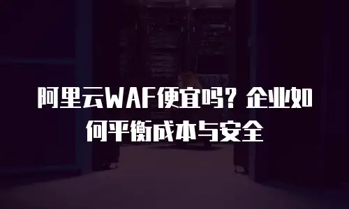 阿里云WAF便宜吗？企业如何平衡成本与安全