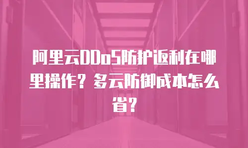 阿里云DDoS防护返利在哪里操作？多云防御成本怎么省？