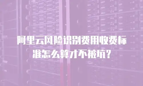 阿里云风险识别费用收费标准怎么算才不被坑？
