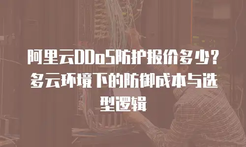 阿里云DDoS防护报价多少？多云环境下的防御成本与选型逻辑