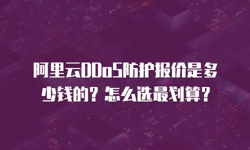 阿里云DDoS防护报价是多少钱的？怎么选最划算？