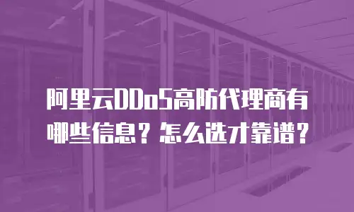 阿里云DDoS高防代理商有哪些信息？怎么选才靠谱？