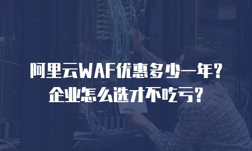 阿里云WAF优惠多少一年？企业怎么选才不吃亏？