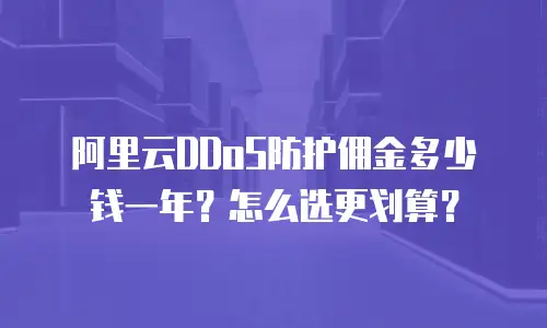 阿里云DDoS防护佣金多少钱一年？怎么选更划算？